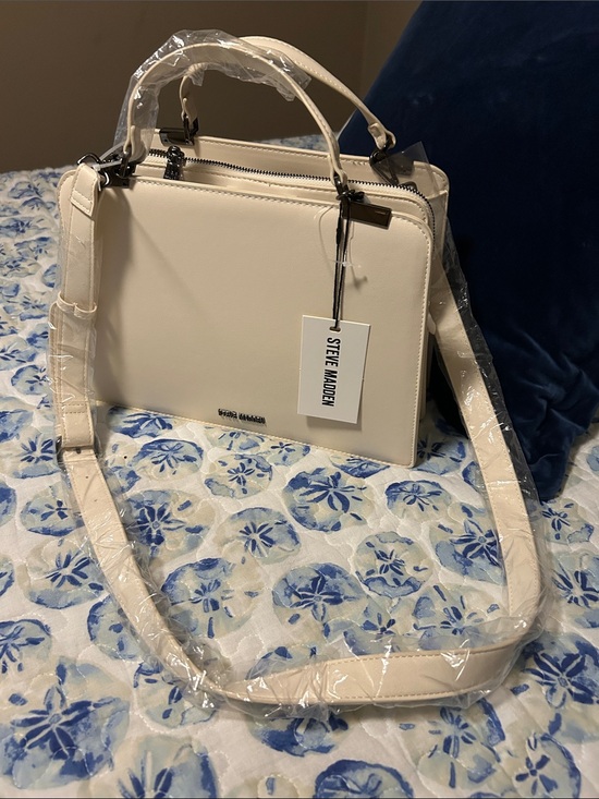 Steve Madden Handbags - Steve Madden Cream Satchel with Top Handle and Strap
